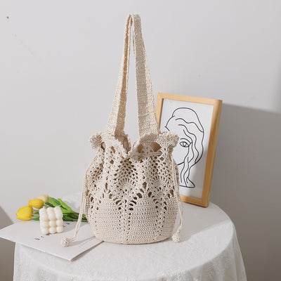 Isla Drawstring Crochet Tote