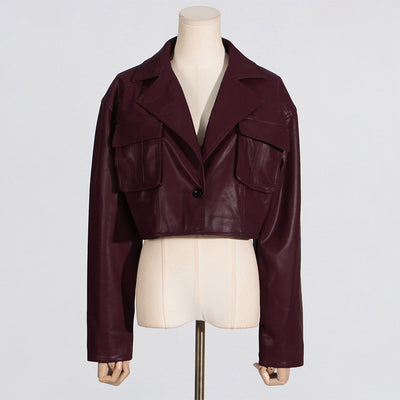 Serena Cropped Faux Leather Jacket