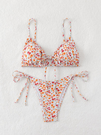 Daisy Floral Tie Bikini Set