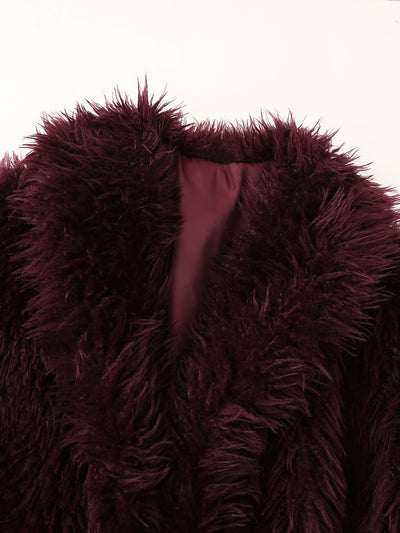 Scarlett Plush Burgundy Faux Fur Jacket