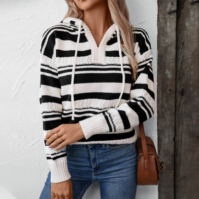 Audrey Striped Knit Hoodie