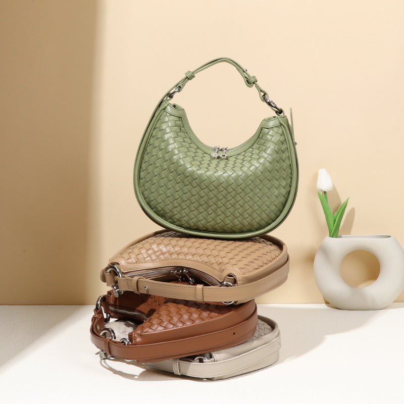 Luna Woven Leather Hobo Bag