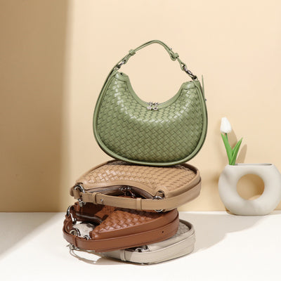 Luna Woven Leather Hobo Bag