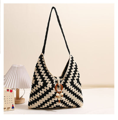 Lucia Rainbow Crochet Shoulder Bag