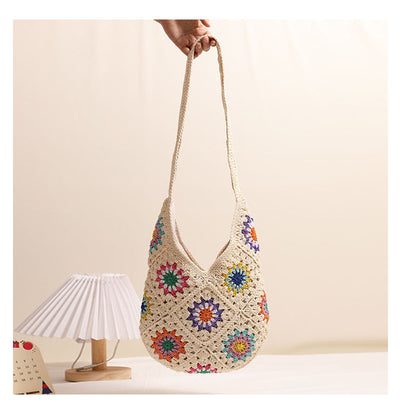 Sunburst Meadow Crochet Shoulder Bag