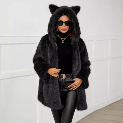 Luna Faux Fur Cat-Ear Coat