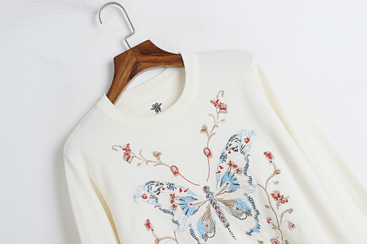 Celeste Butterfly Embroidered Sweater