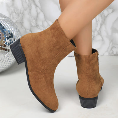 Camille Suede Zip Boots
