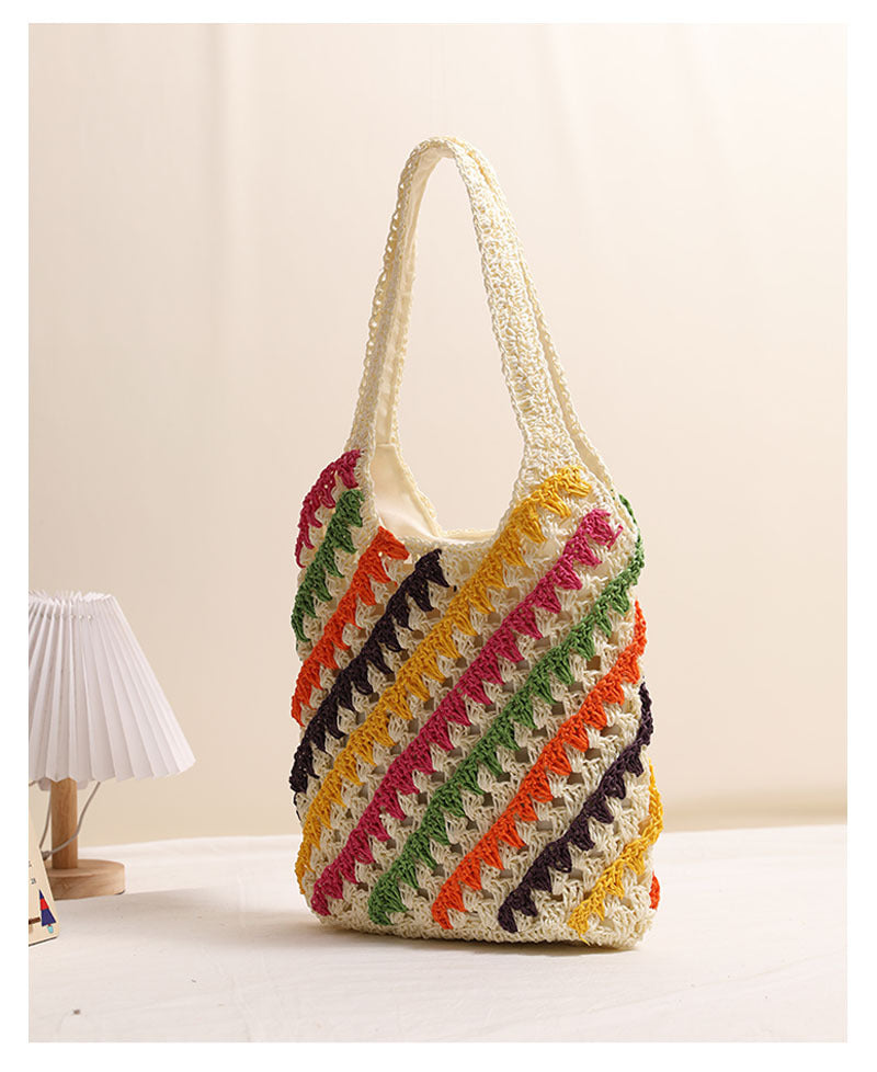 Marisol Rainbow Crochet Tote