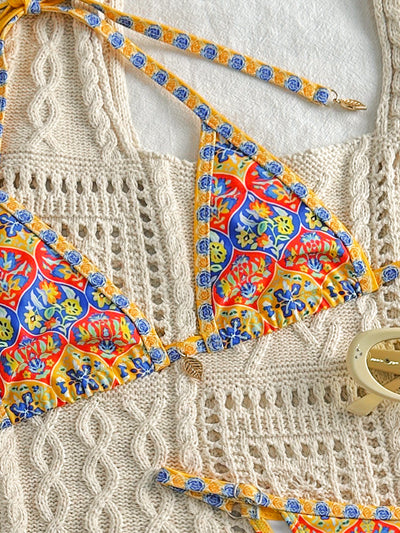Mediterranean Muse 'Sofia' Tile-Print Micro Bikini
