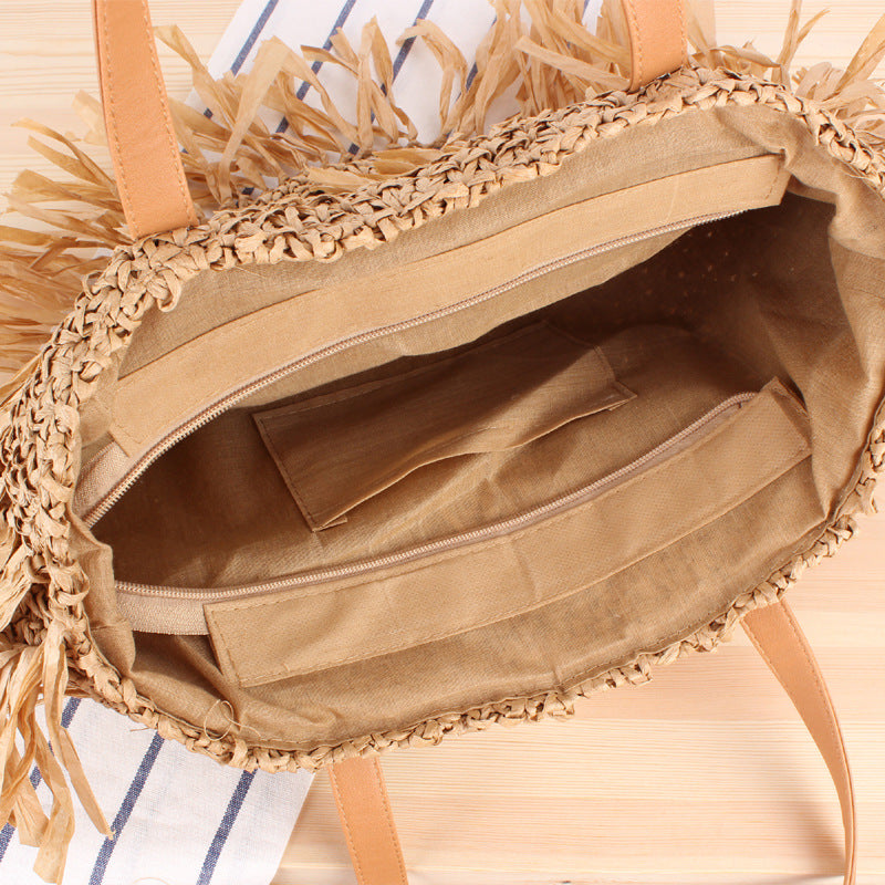 Sienna Fringe Woven Tote