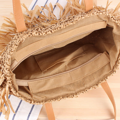 Sienna Fringe Woven Tote