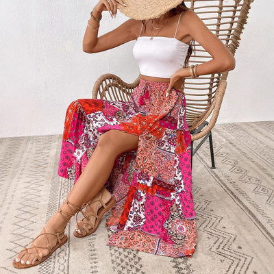 Layla Boho Patchwork Maxi Skirt