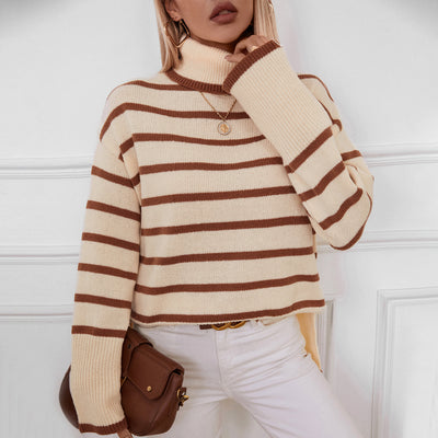 Elena Striped Turtleneck Sweater