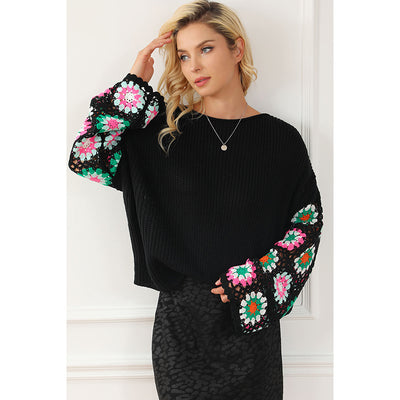 Lila Crochet Sleeve Sweater