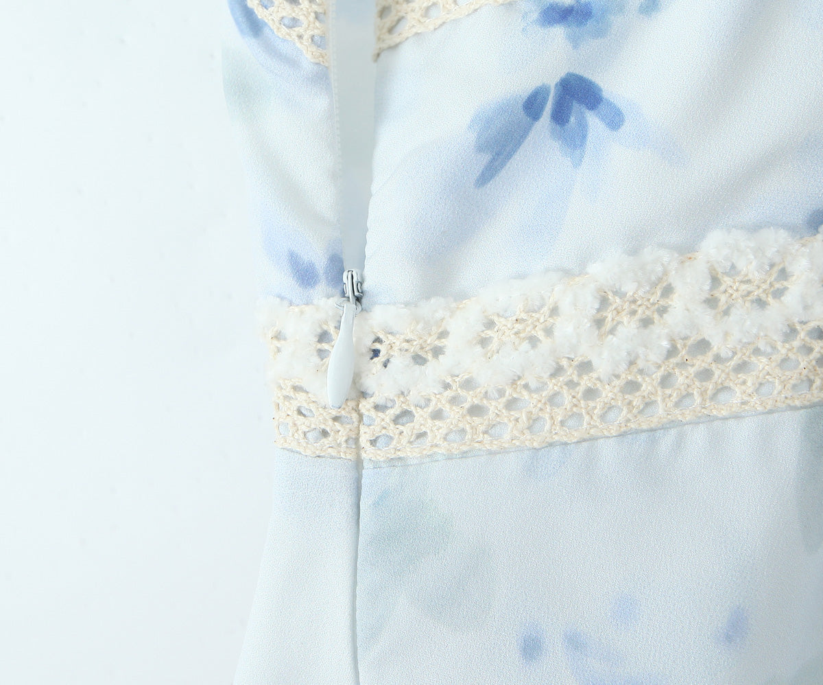 Lila Lace-Trimmed Floral Camisole