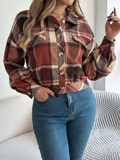 Chloe Plaid Flannel Crop Jacket