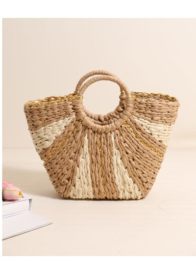 Solara Woven Sunburst Tote