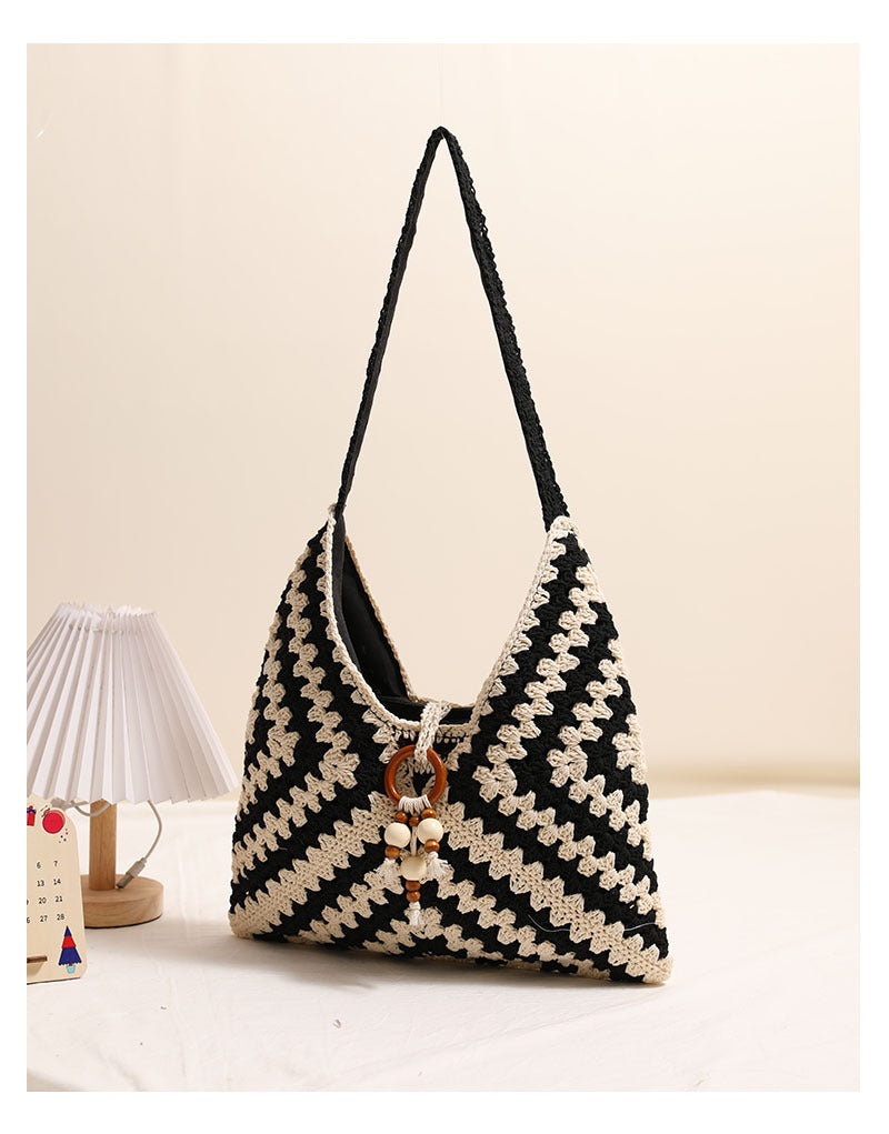 Lucia Rainbow Crochet Shoulder Bag