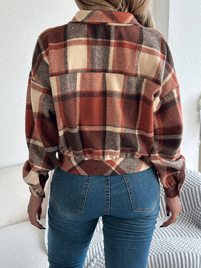 Chloe Plaid Flannel Crop Jacket