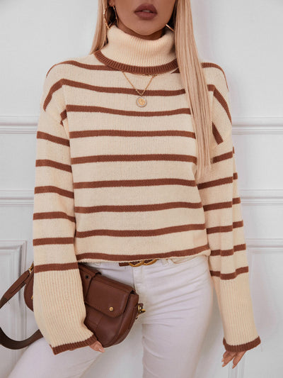 Elena Striped Turtleneck Sweater