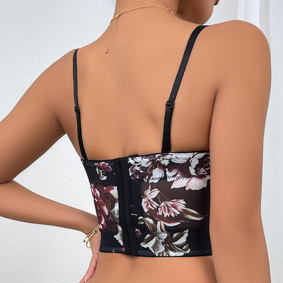 Amara Floral Mesh Bustier Top