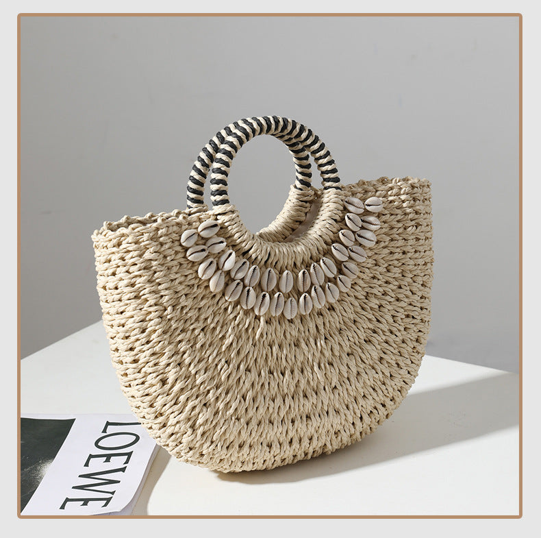 Isla Boho Seashell Woven Tote