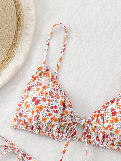 Daisy Floral Tie Bikini Set