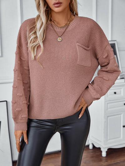 Rosalind Knit Bubble-Sleeve Sweater