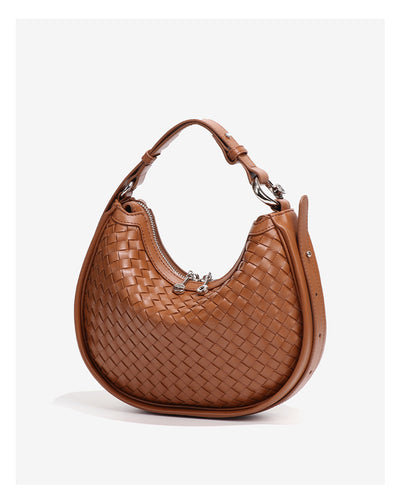 Luna Woven Leather Hobo Bag