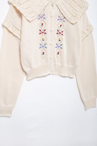 Evelyn Embroidered Knit Cardigan