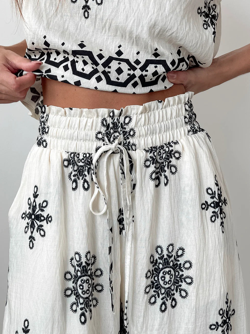 Elara Boho Embroidered Two-Piece Set