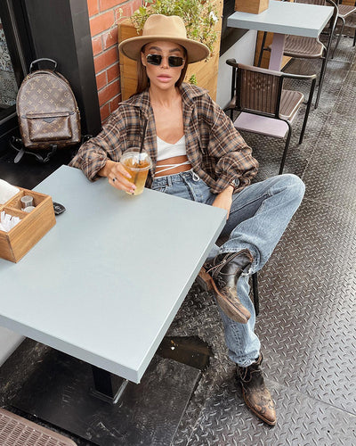 Sienna Oversized Plaid Shirt Jacket