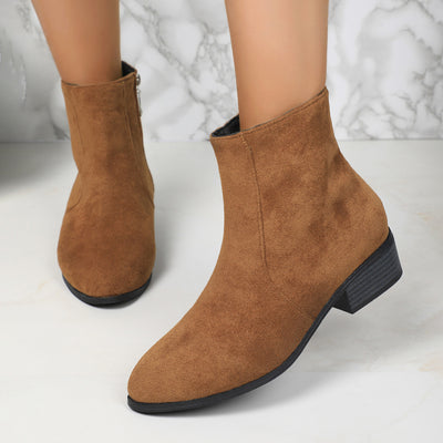 Camille Suede Zip Boots