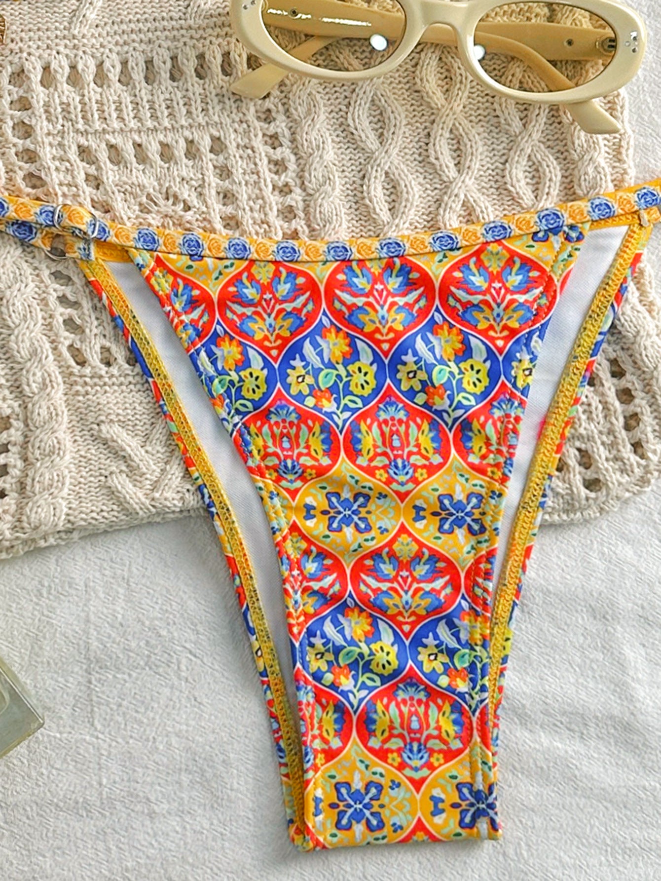 Mediterranean Muse 'Sofia' Tile-Print Micro Bikini