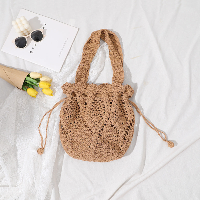 Isla Drawstring Crochet Tote