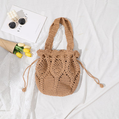 Isla Drawstring Crochet Tote