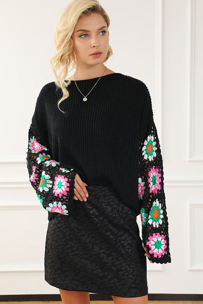 Lila Crochet Sleeve Sweater