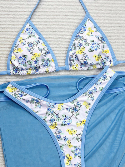 Sofia – Sky Bloom Triangle Bikini Set