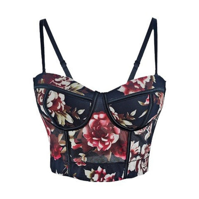 Amara Floral Mesh Bustier Top