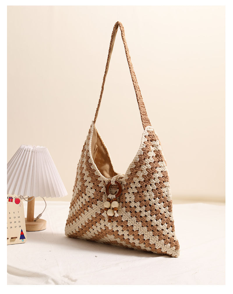 Lucia Rainbow Crochet Shoulder Bag