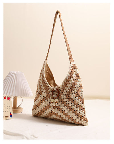 Lucia Rainbow Crochet Shoulder Bag