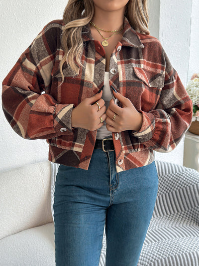 Chloe Plaid Flannel Crop Jacket