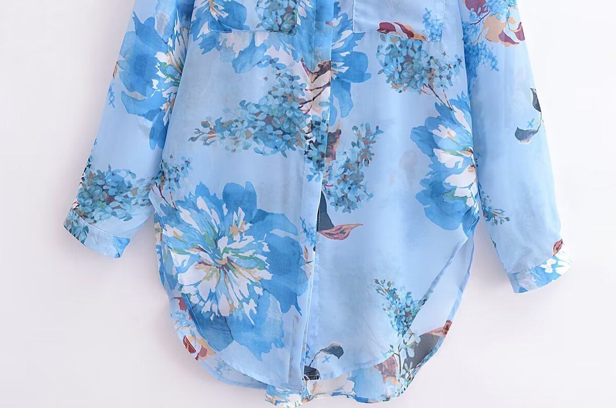 Celeste Watercolor Floral Blouse