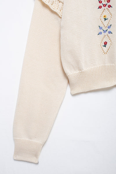 Evelyn Embroidered Knit Cardigan