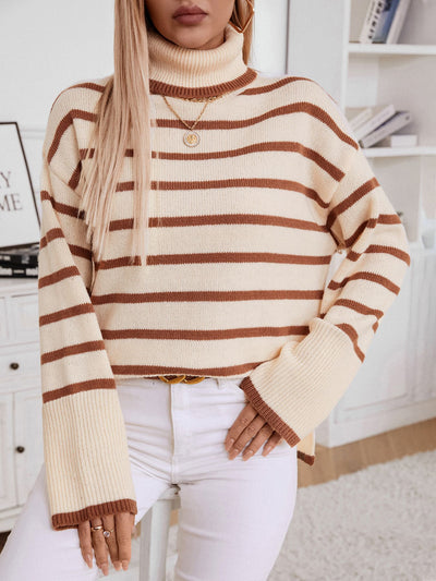 Elena Striped Turtleneck Sweater