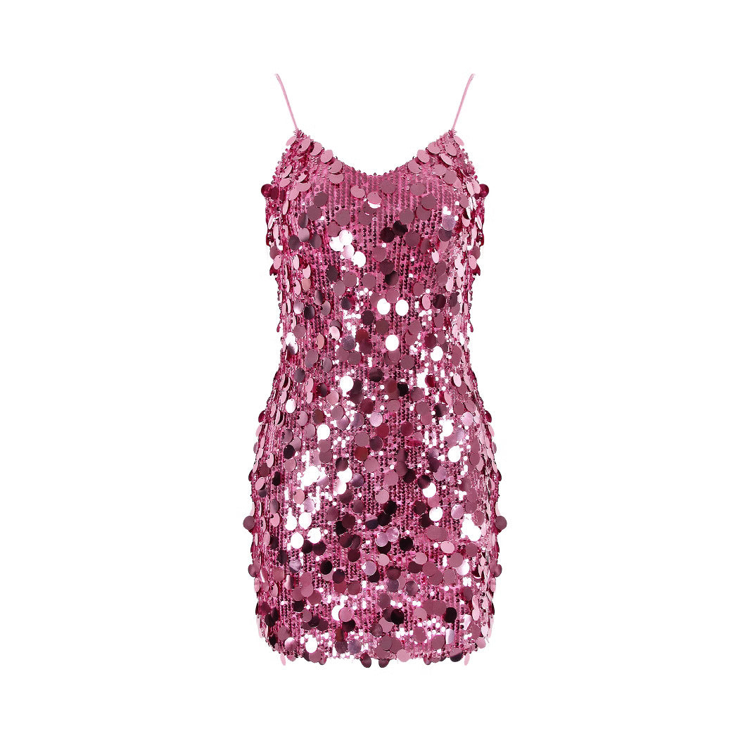 Serena Rose Sequin Party Mini Dress