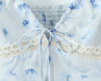 Lila Lace-Trimmed Floral Camisole