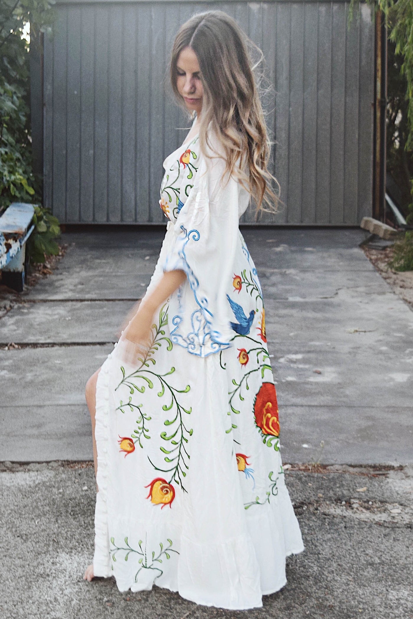 Isla Hand-Embroidered Maxi Dress