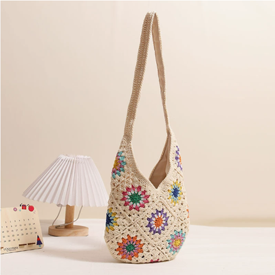 Sunburst Meadow Crochet Shoulder Bag